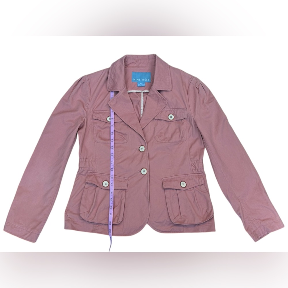 NINE WEST Women’s Button Up Cotton Canvas Utility Jacket Size: M - Picture 2 of 9